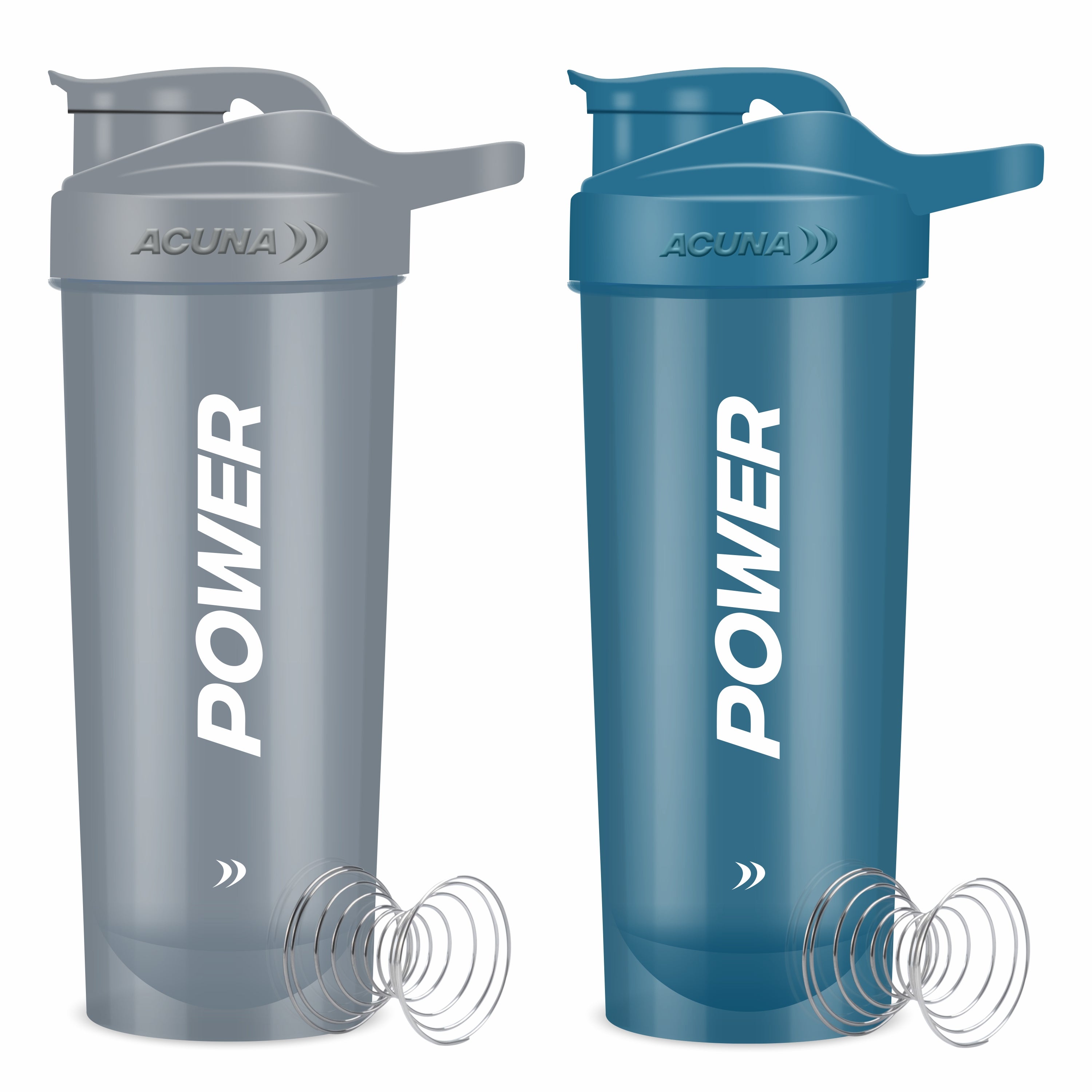 Two protein Shaker Bottle featuring the word "Power," is designed for fitness enthusiasts seeking style and functionality in hydration.