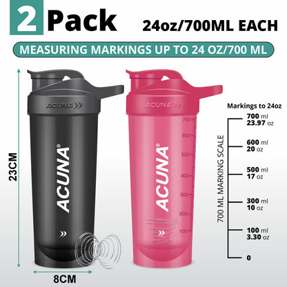 Classic Acuna Protein Shaker Bottle (Pack of 2) - Him & Her