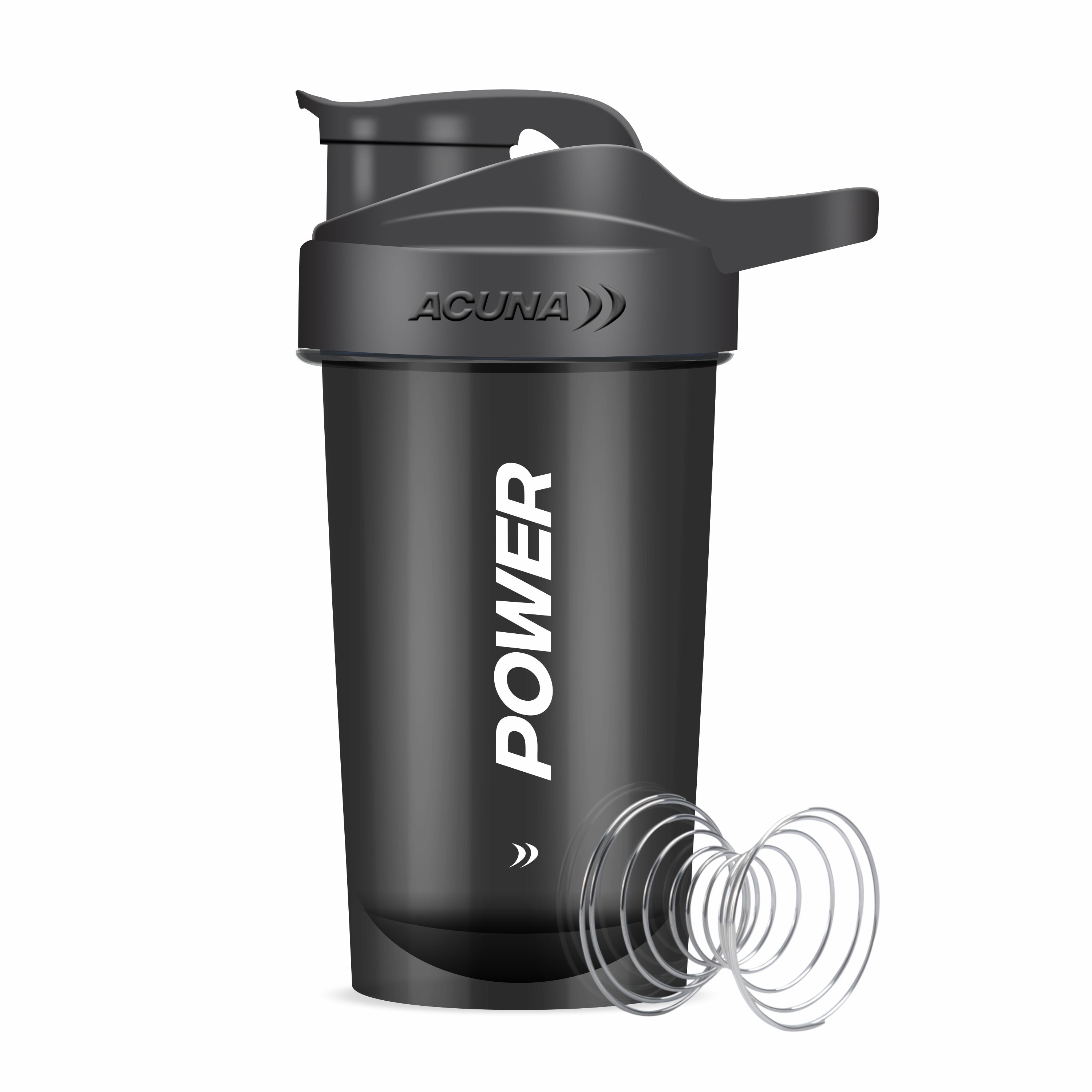 Acuna Power shaker bottle set with mixing ball designed for fitness made from BPA-free materials.